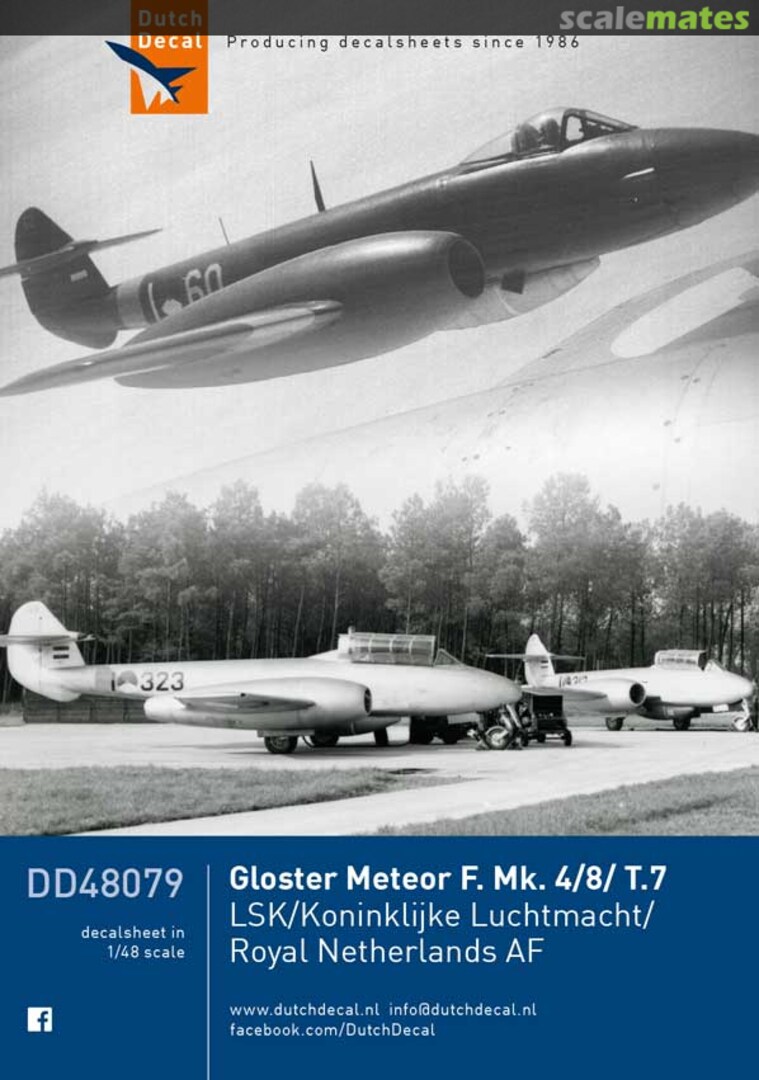 Boxart Gloster Meteor F.4/F.8 en T.7 LSK/KLu DD48079 Dutch Decal