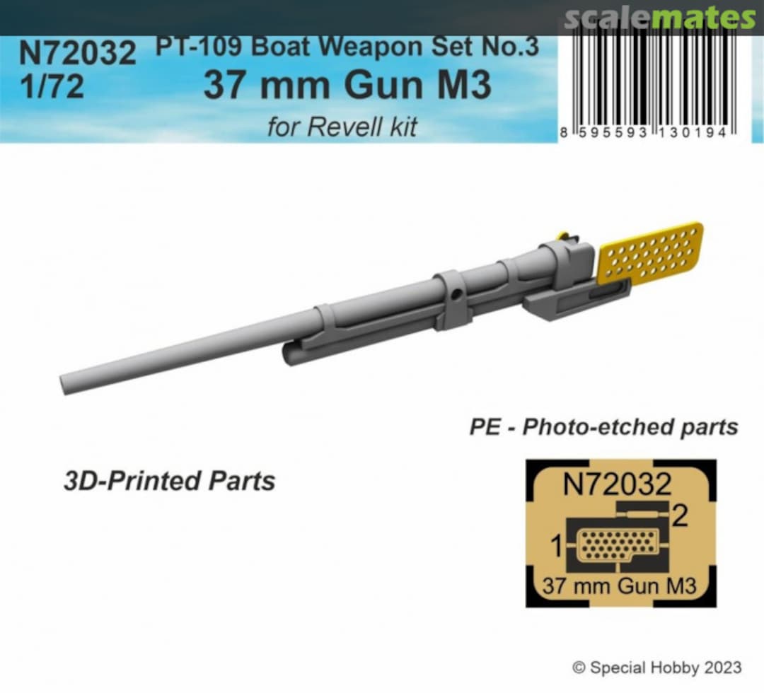 Boxart PT-109 Boat Weapon Set No.3 - 37 mm Gun M3 N72032 Special Hobby