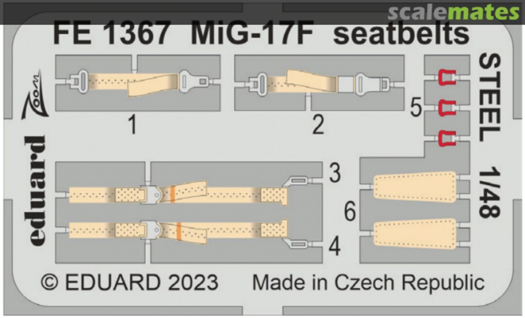 Boxart MiG-17F seatbelts FE1367 Eduard