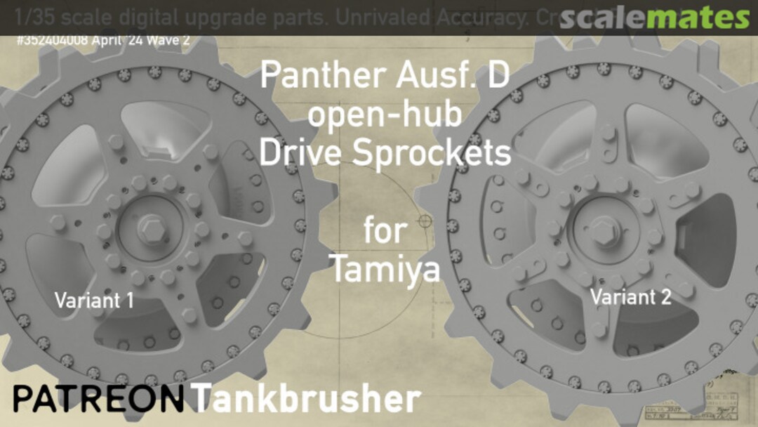 Boxart Panther Ausf. D Open Drive Sprockets 352404008 Tankbrusher Scale Modeling