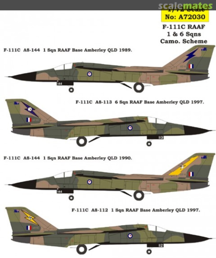 Boxart F-111C RAAF A72030 Aussie Decals