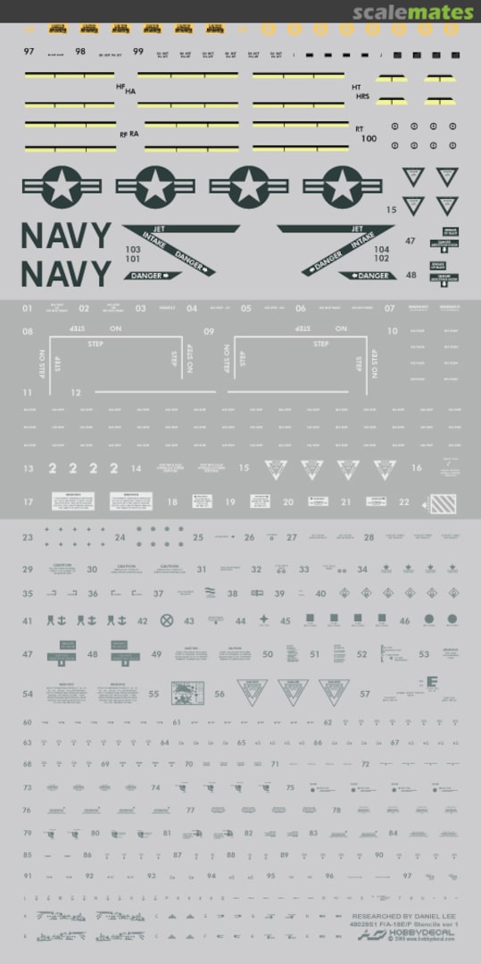 Boxart F/A-18E/F Stencils Ver 1.0 ST48028V1 HobbyDecal