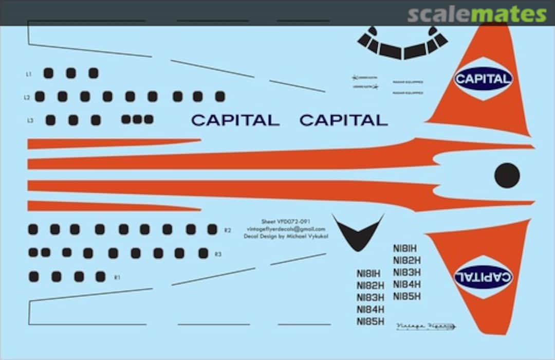 Boxart L-188 Capital VFD144-091 Vintage Flyer Decals