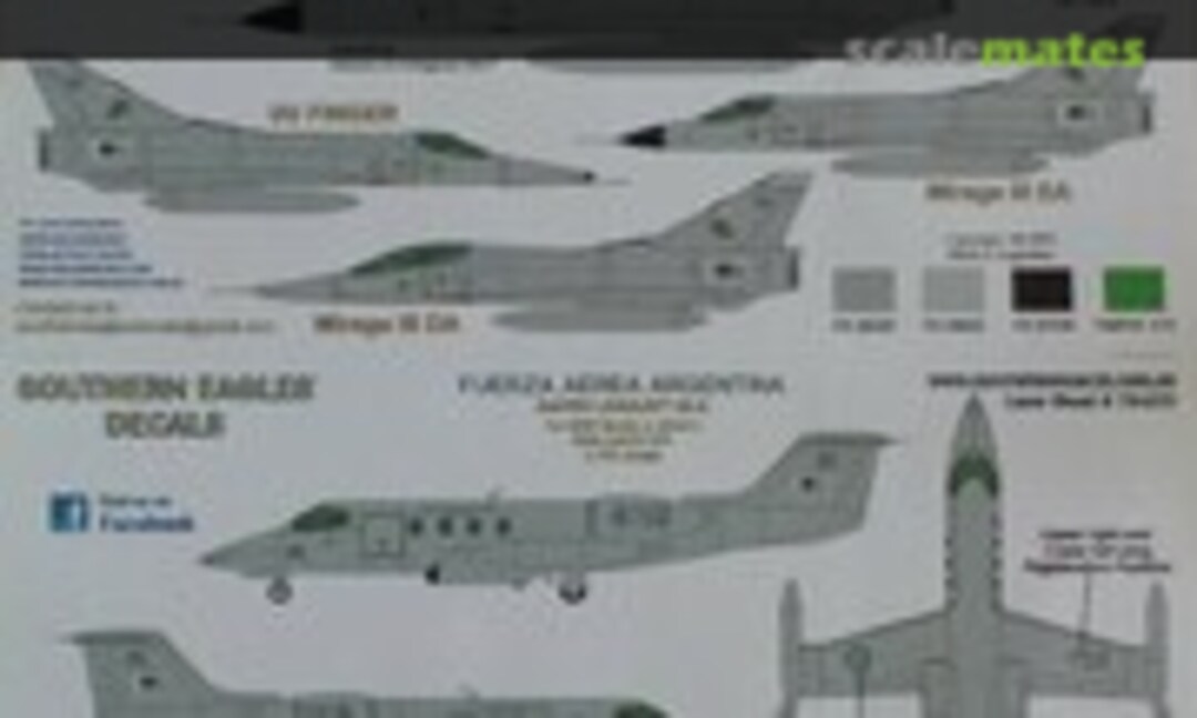 1:72 40 años Mirage IIIEA / Gates Learjet 35 (Southern Eagles Decals 72075)