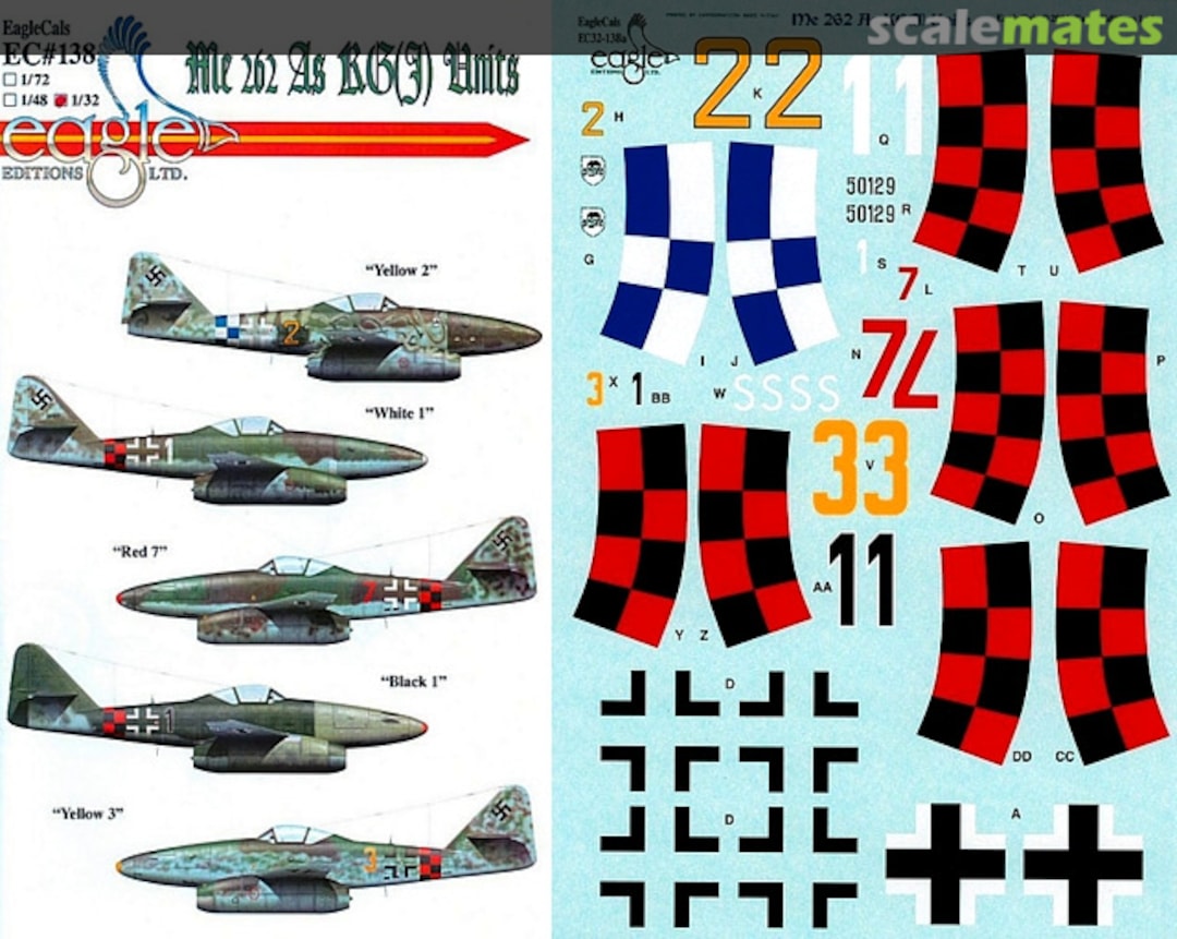 Boxart Me 262 As of KG(J) Units EagleCals EC32-138 Eagle Editions