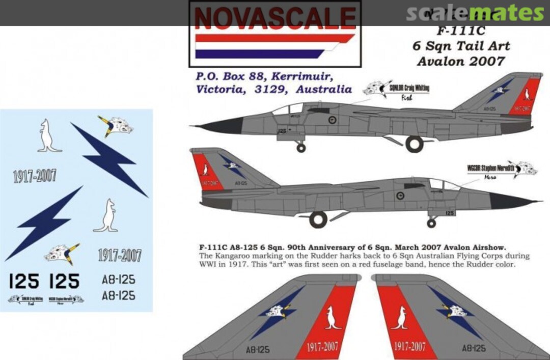 Boxart F-111C RAAF 1 & 6 Sqn. 2007 N-72028a Novascale