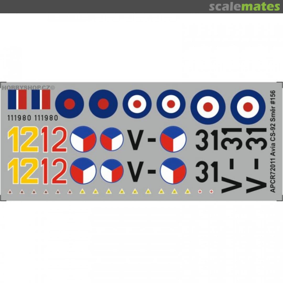 Boxart Avia CS-92 Smer #156 APCR72011 APC Decals