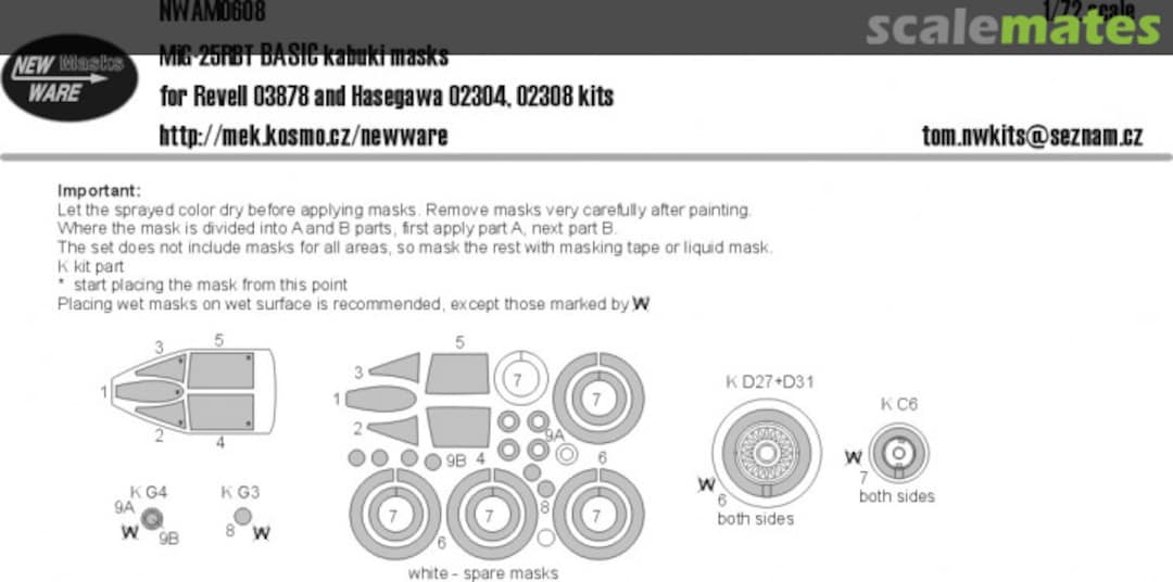 Boxart MiG-25 RBT BASIC kabuki masks NWAM0608 New Ware