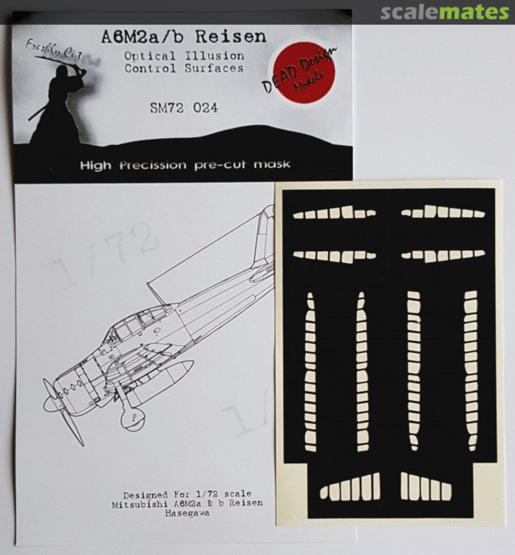 Boxart Mitsubishi A6M2a/b m.21 Reisen Control Surfaces SM72024 DEAD Design Models