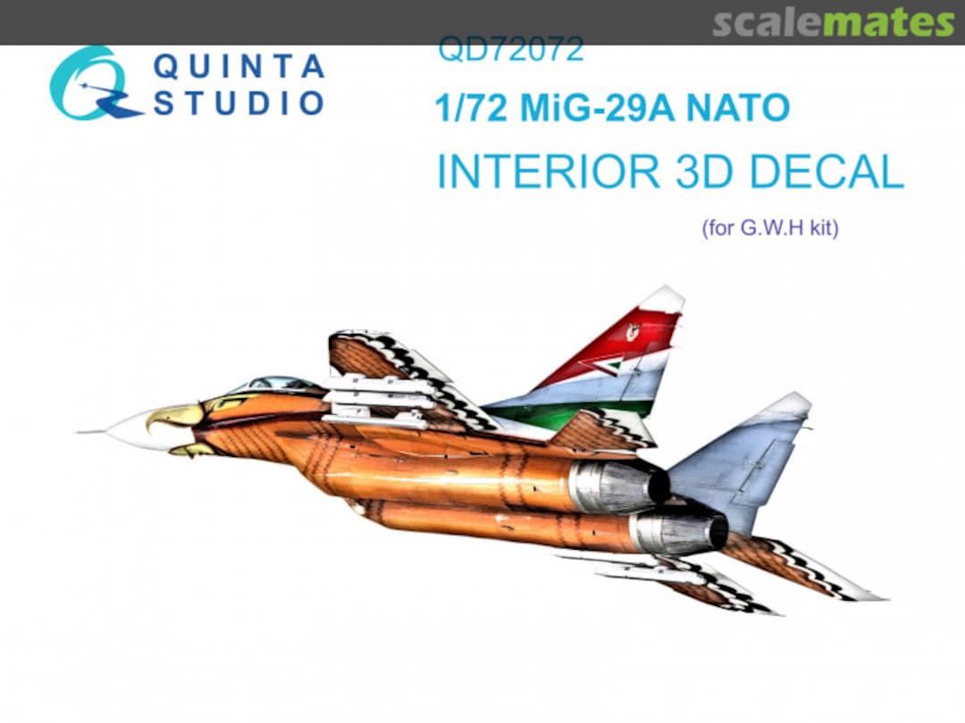 Boxart MiG-29A NATO interior 3D decals QD72072 Quinta Studio