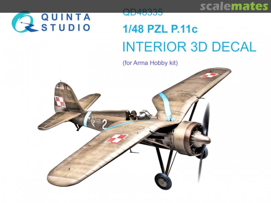 Boxart PZL P.11c interior 3D decals QD48335 Quinta Studio