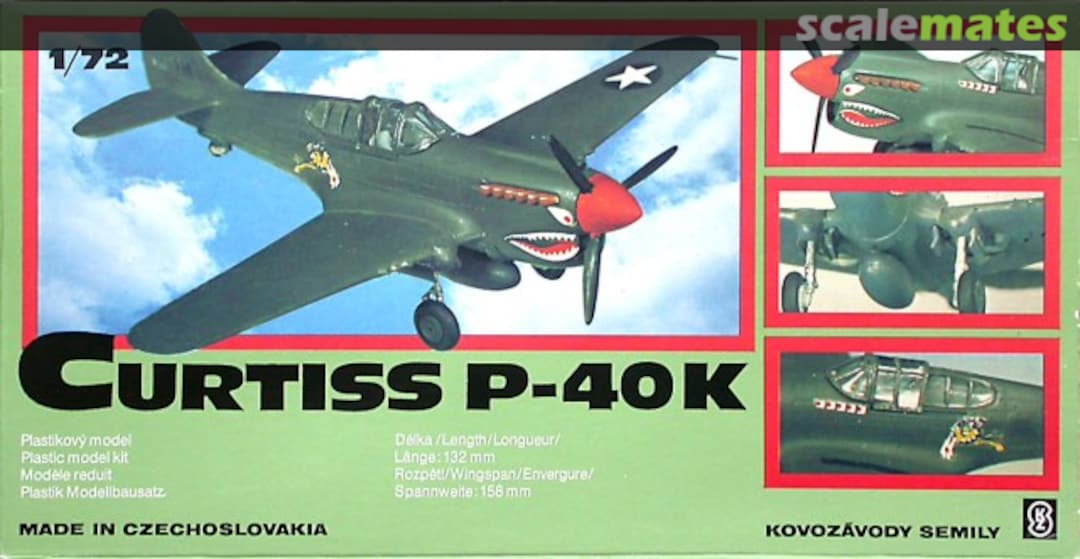 Boxart Curtiss P-40K 741 491 Kovozávody Semily (Kovozavody Semily)