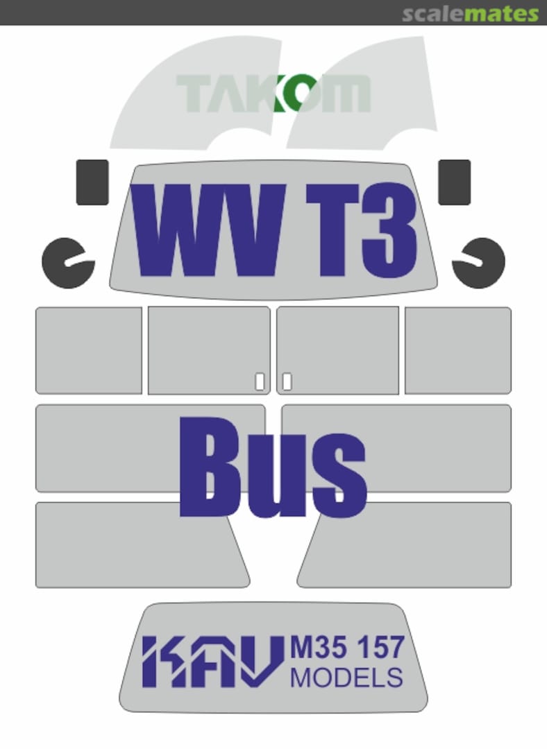 Boxart  WV Т3 Transporter Bus paint mask (Takom) KAV M35 157 KAV models