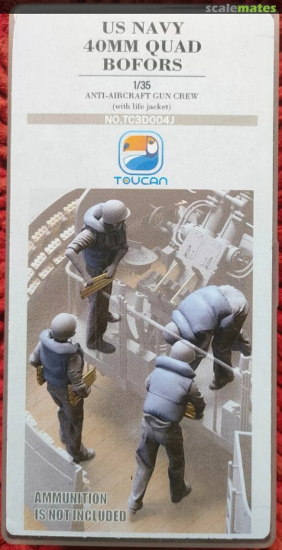 Boxart US Navy 40mm Quad Bofors Anti-aircraft gun Crew With Life Jacket TC3D004J TOUCAN