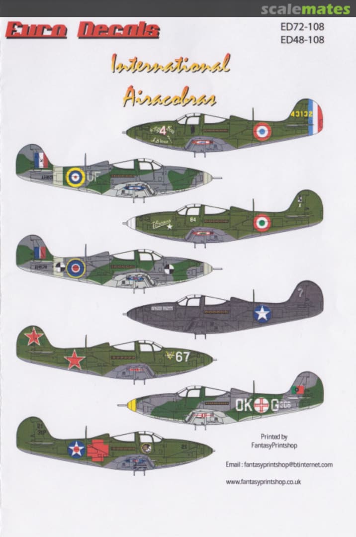 Boxart International Airacobras ED72108 Euro Decals