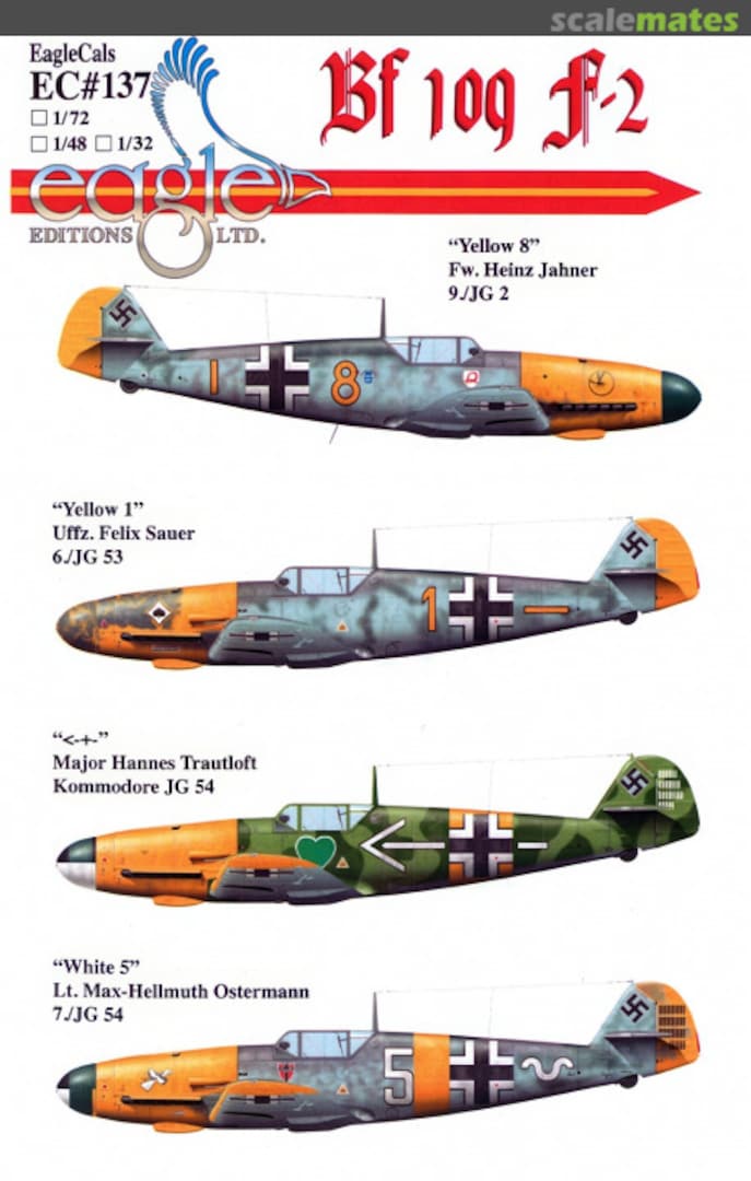 Boxart Bf 109 F-2 EagleCals EC72-137 Eagle Editions