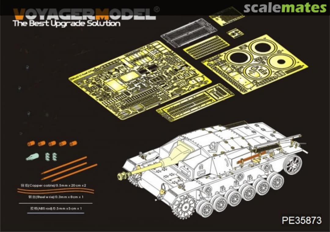 Boxart StuG.III Ausf.C/D L/48 75mm main gun. Basic kit PE35873 Voyager Model