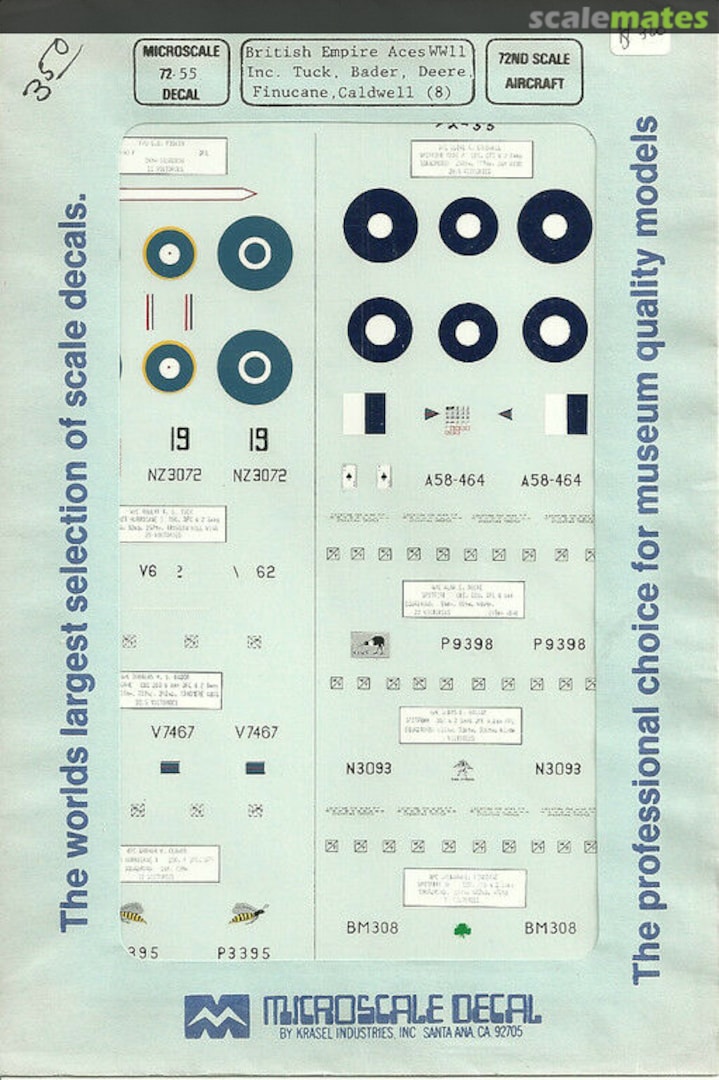 Contents British Empire Aces WWII 72-55 Microscale