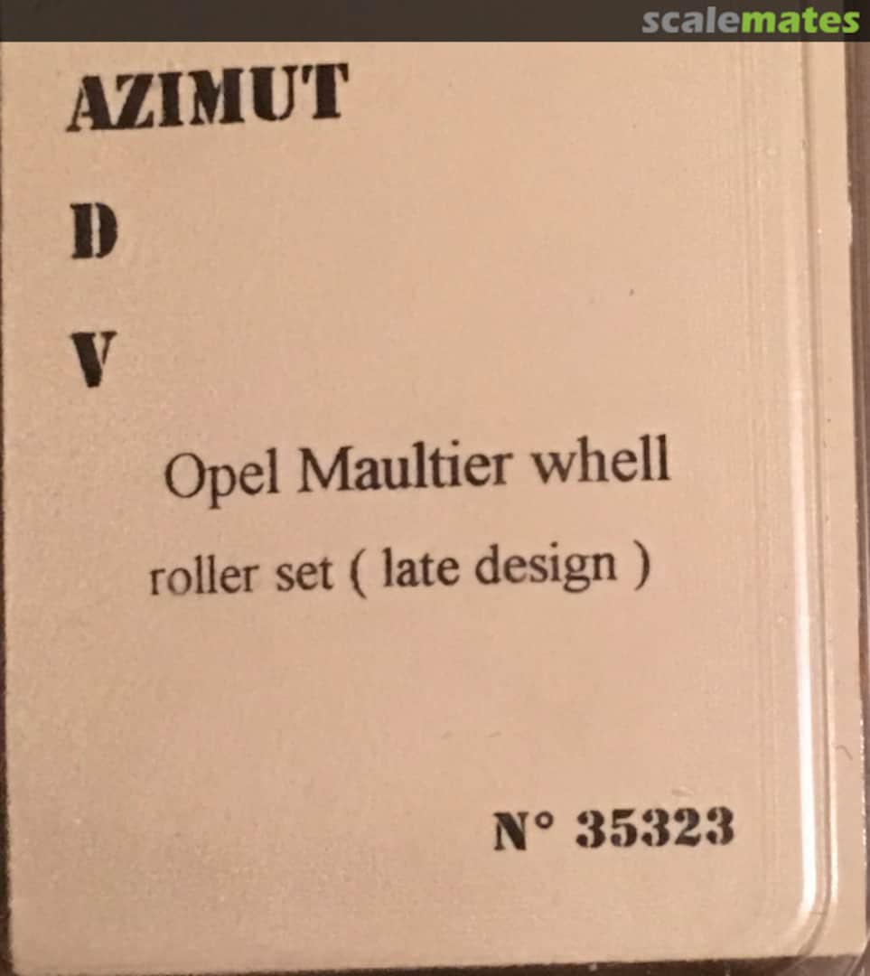 Boxart Opel Maultier wheels/roller Set 35323 Azimut