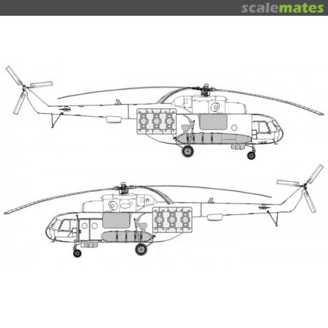 Boxart Mil Mi-8 MTPI Conversion Detail Set TC48093 HELI Resin Kits