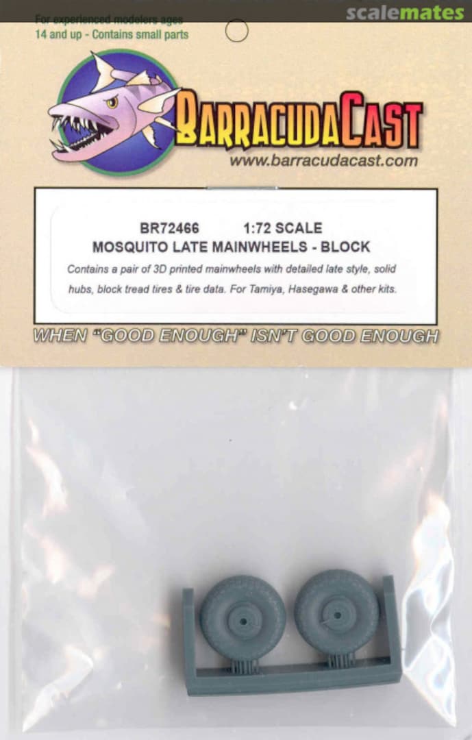 Boxart Mosquito Late Mainwheels - Block Tread BR72466 Barracuda Studios