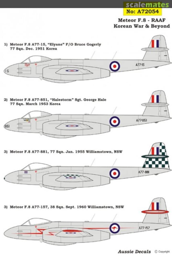 Boxart Meteor F.8 RAAF A72054 Aussie Decals