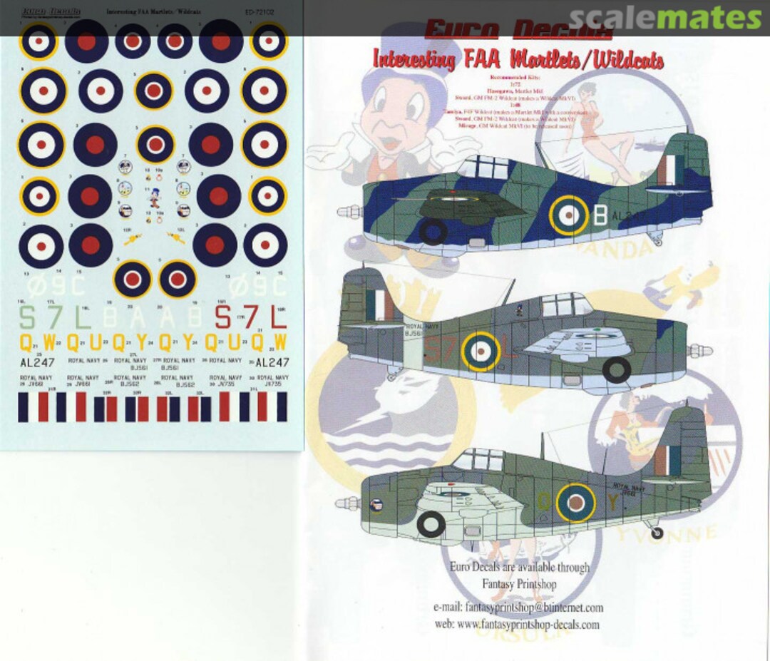 Boxart Interesting FAA Martlets/Wildcats ED-72102 Euro Decals