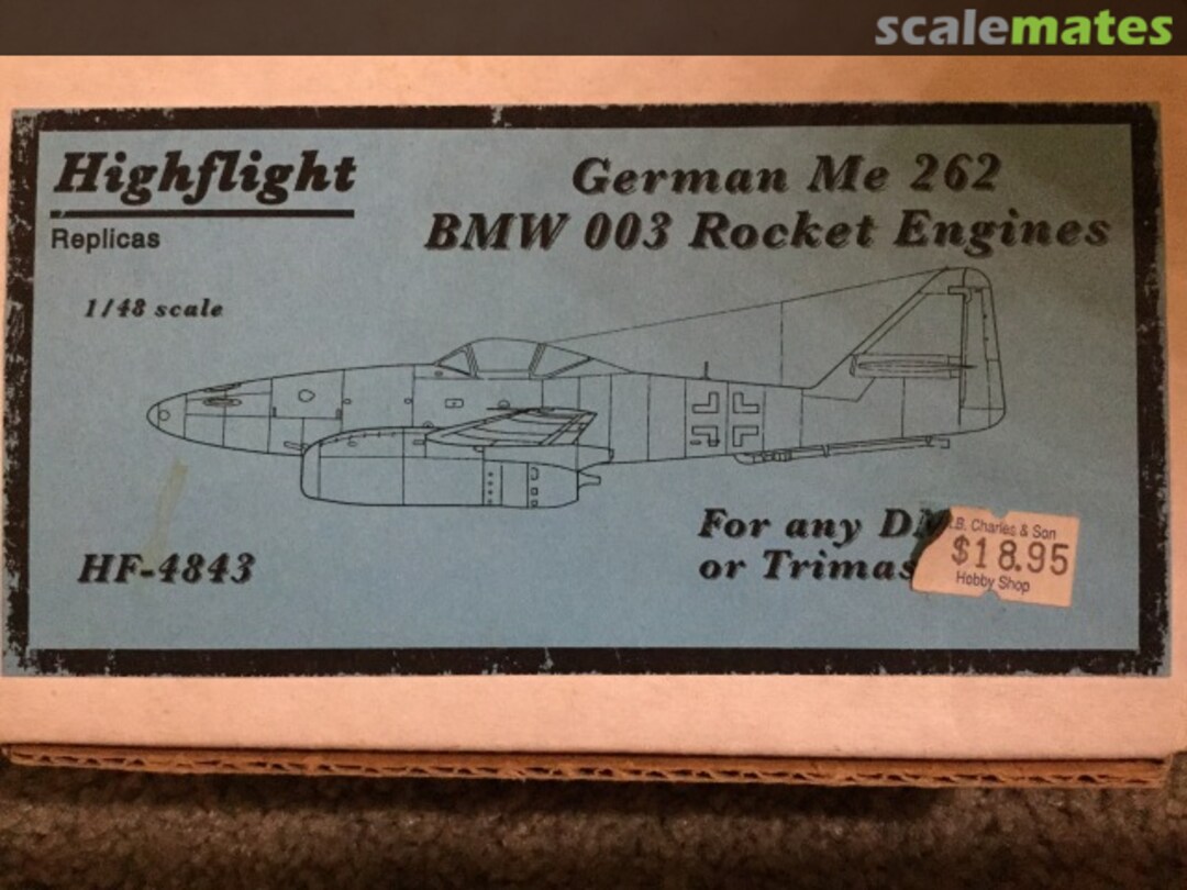 Boxart Me 262 BMW 003 rocket engines HF-4843 HighFlight Replicas