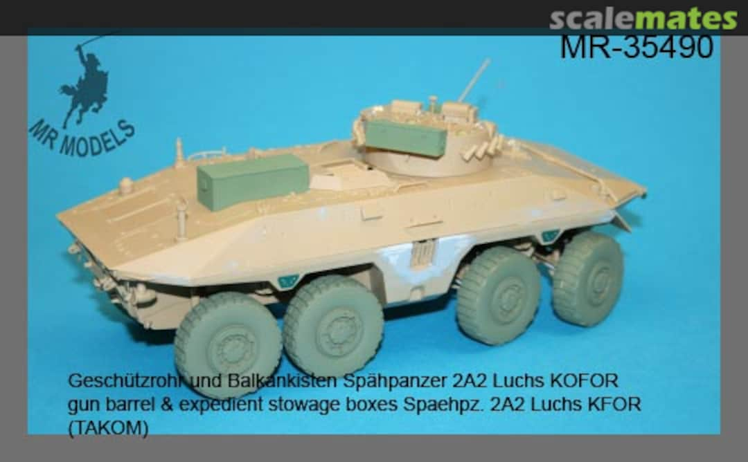 Boxart gun barrel & expedient stowage boxes Spaehpz. 2A2 Luchs KFOR MR-35490 MR Modellbau