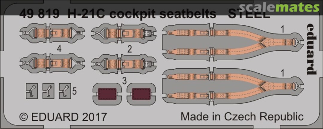 Boxart H-21C cockpit seatbelts STEEL Italeri 49819 Eduard