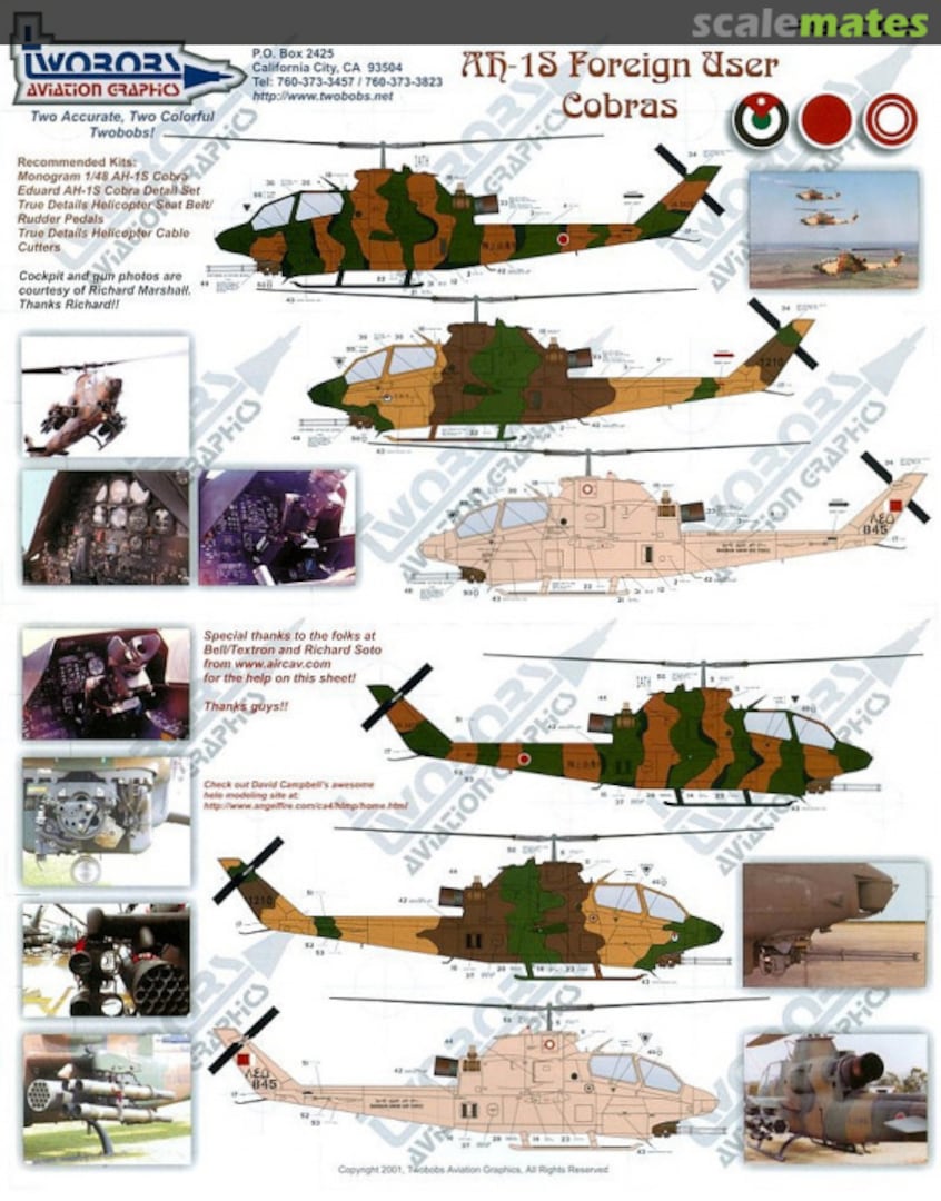 Boxart AH-1S Foreign User Cobras 48-005 TwoBobs Aviation Graphics