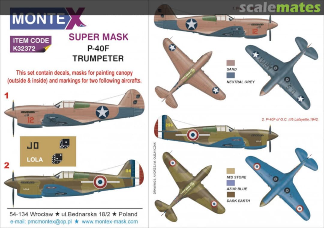 Boxart P-40F TRUMPETER K32372 Montex