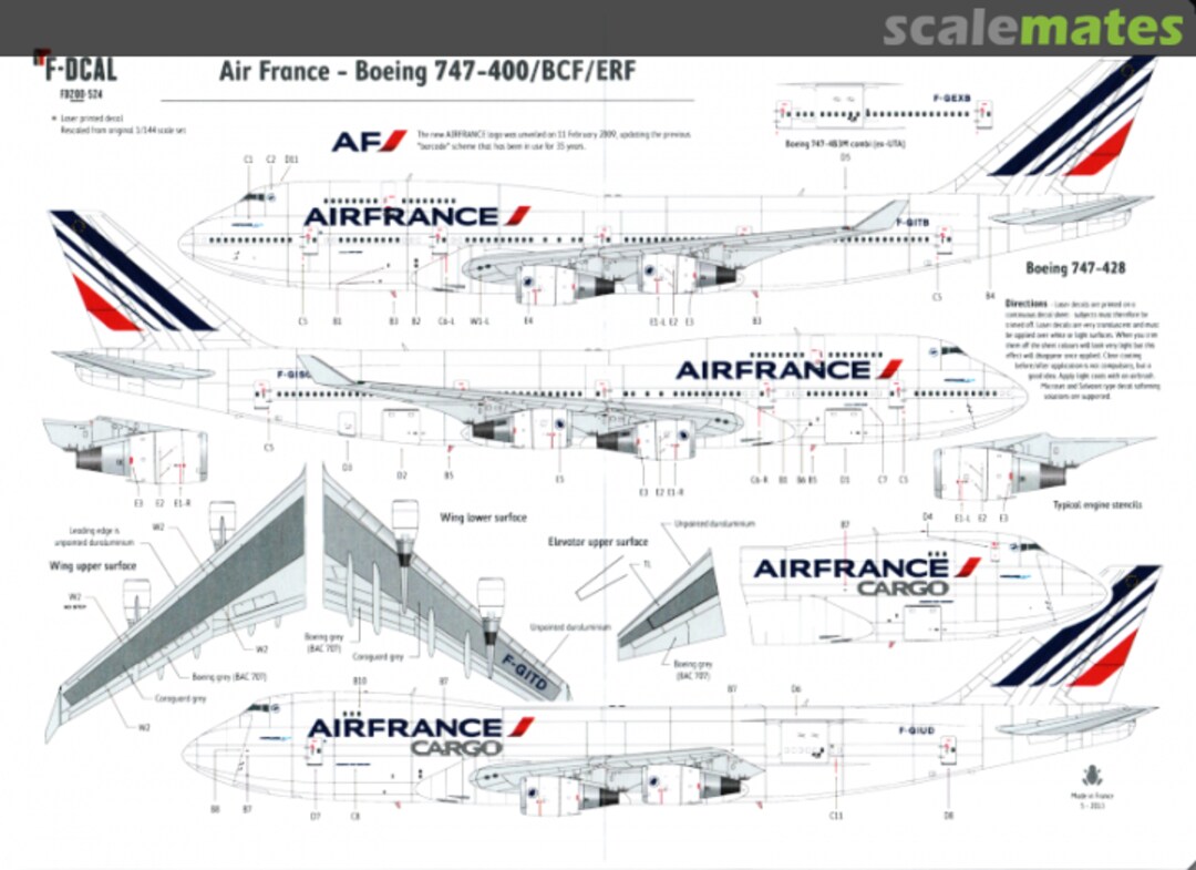 Boxart Air France - Boeing 747-400/BCF/ERF FD200-524 F-DCAL