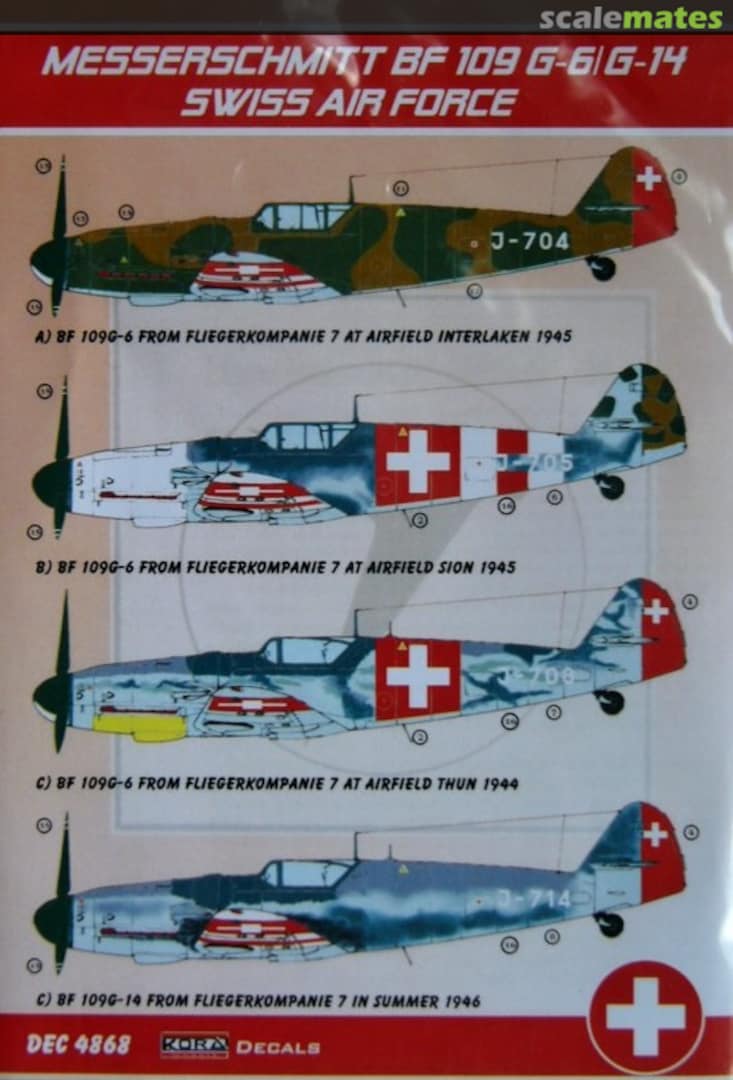 Boxart Messerschmitt Bf 109 G-6/G-14 DEC 4868 Kora Models