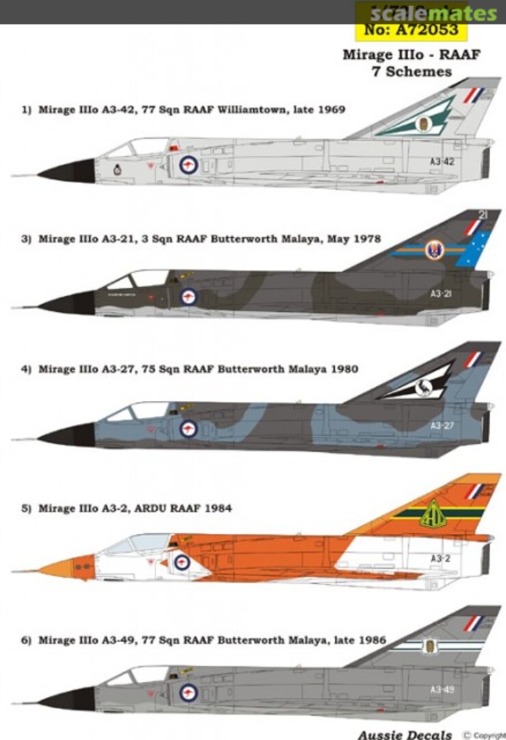 Boxart Mirage IIIO - RAAF A72053 Aussie Decals