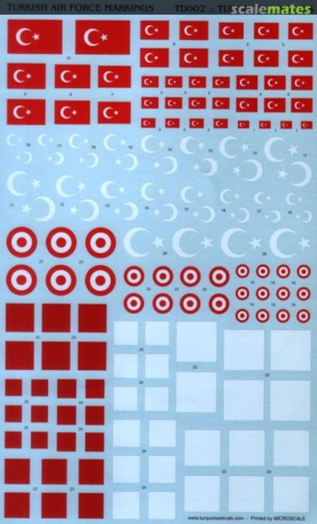 Boxart Turkish Air Force Markings TD002 Turquoise Decals