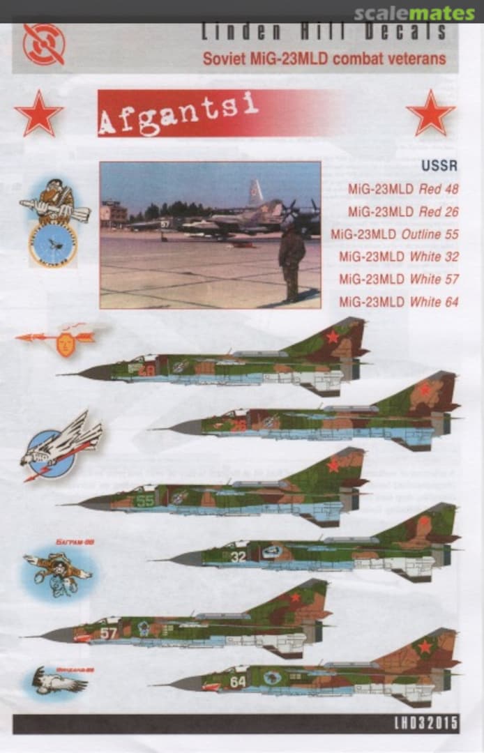 Boxart MiG-23MLD Flogger-K in Afghanistan LHD32015 Linden Hill Decals