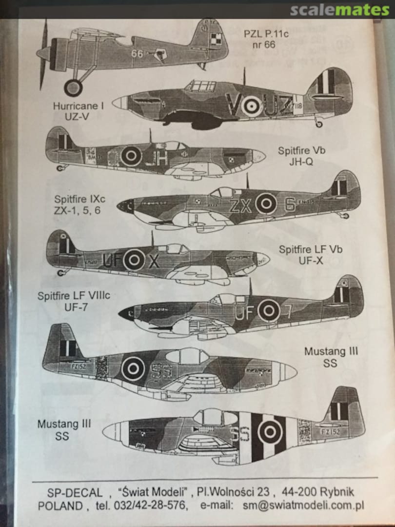 Boxart Aircraft of Stanislaw Skalski 7206 SP-Decal