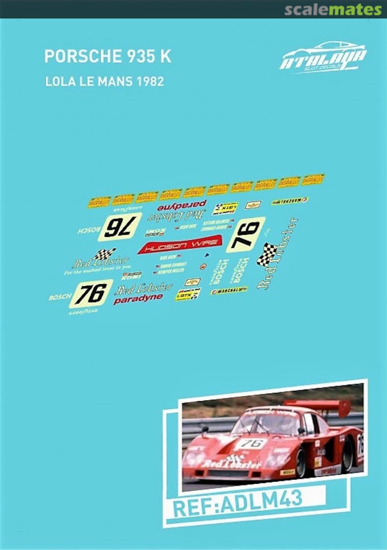 Boxart Porsche 935 L #935 L 1 "Red Lobster" ADLM43 Atalaya Slot Decals