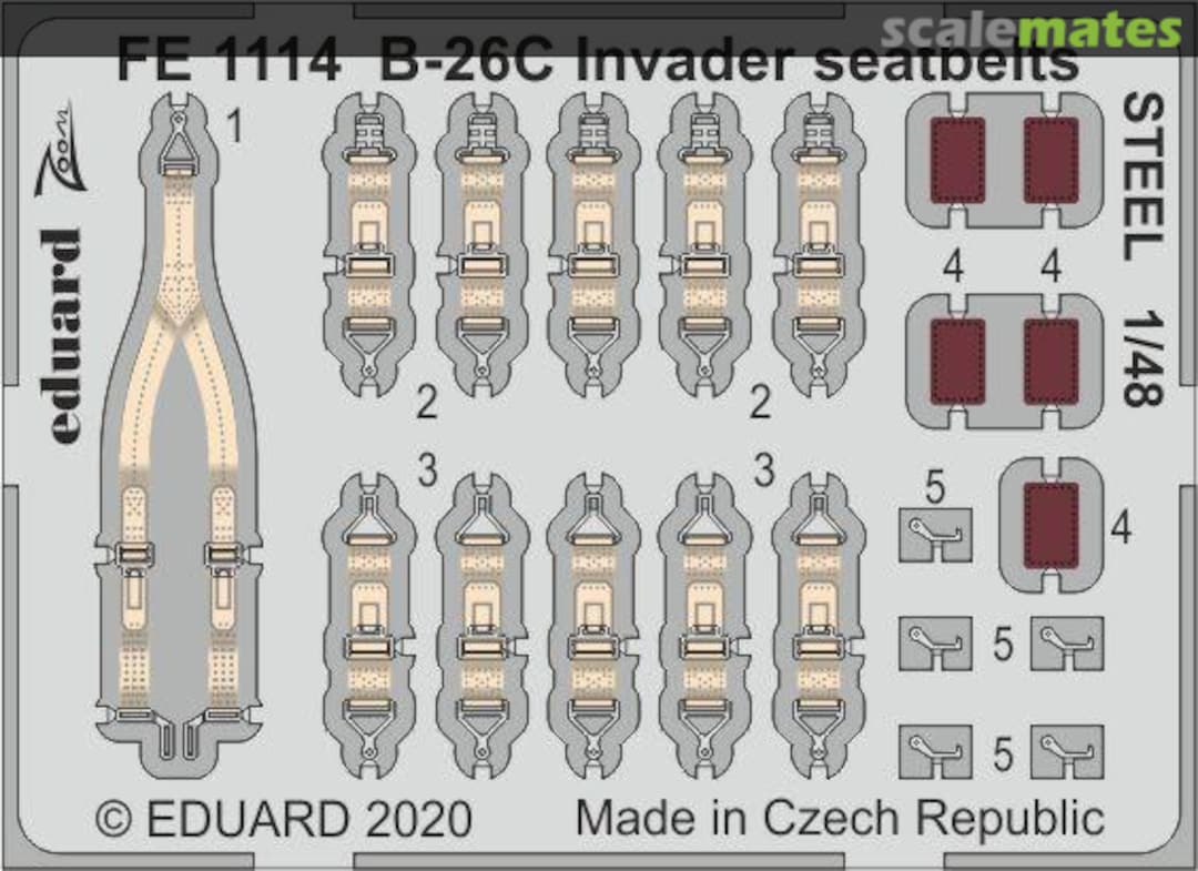 Boxart B-26C Invader seat belts (steel) FE1114 Eduard