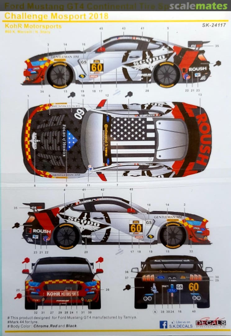 Boxart Ford Mustang GT4 Continental Tire Sport Car Challenge Mosport 2018 SK-24117 SK Decals