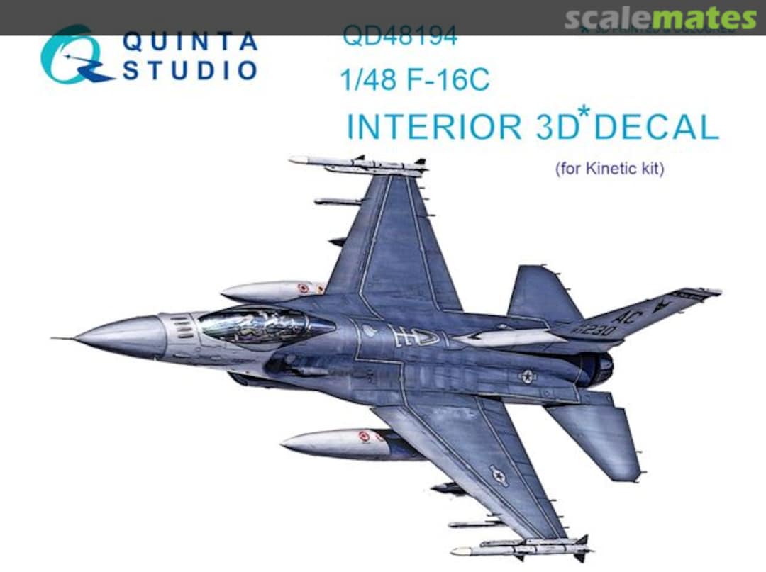 Boxart F-16C interior 3D decals QD48194 Quinta Studio