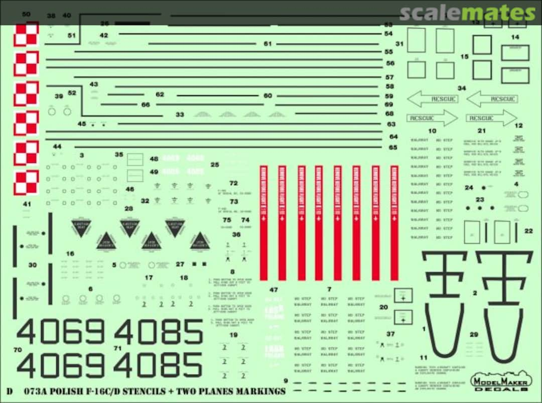 Boxart Polish F-16C/D Stencils D32073A ModelMaker