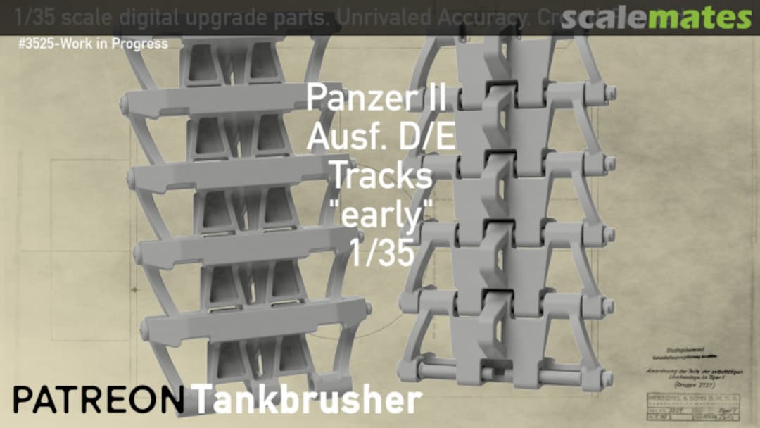 Boxart Panzer II Ausf. D/E "early" 300mm 3525-WIP-003 Tankbrusher Scale Modeling