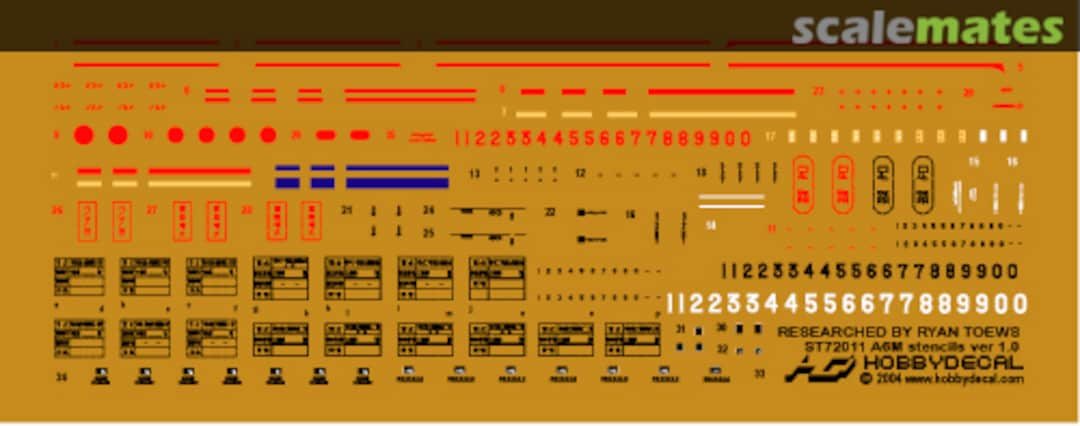 Boxart A6M Zero Stencils Ver 1 ST72011V1 HobbyDecal