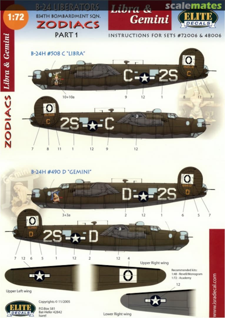 Boxart B-24 Liberators Zodiacs Part 1 72006 Elite Decals