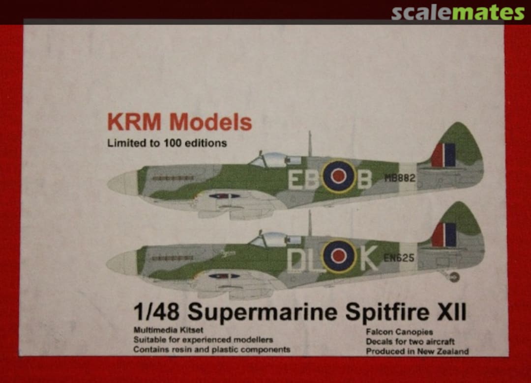 Boxart Spitfire Mk.XII 63/100 Kiwi Resin Models