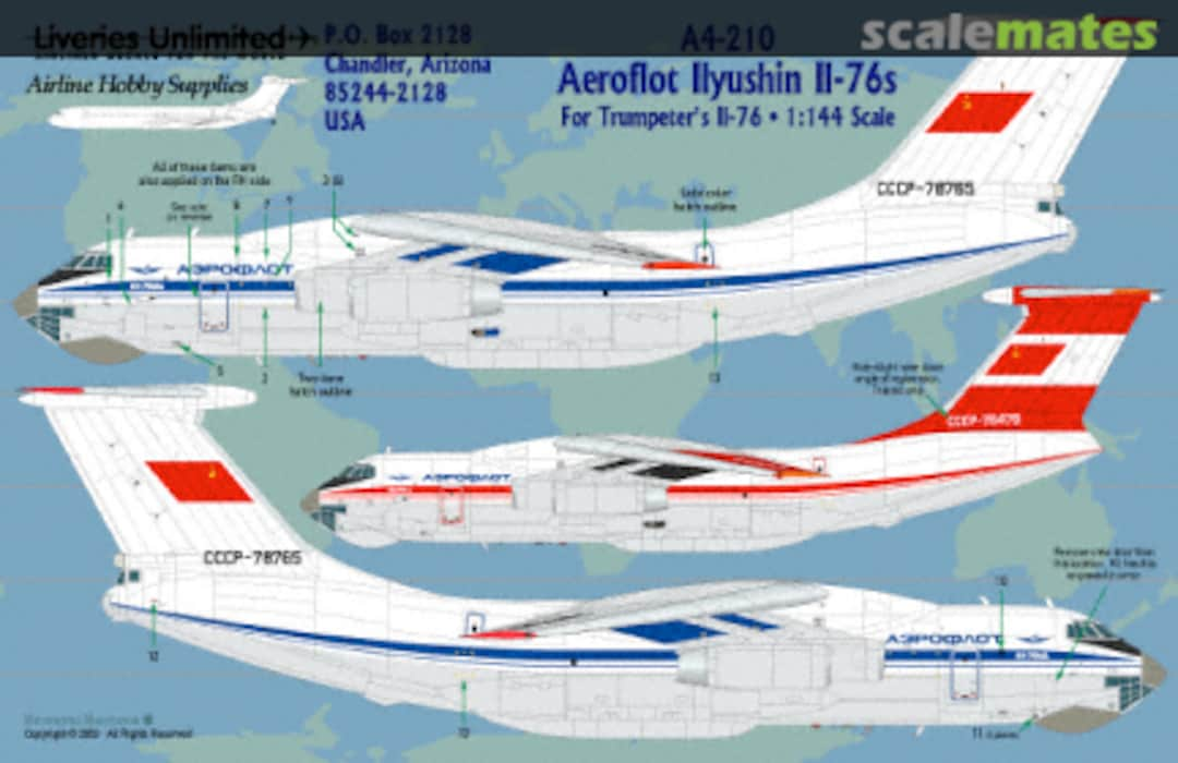 Boxart Aeroflot Ilyushin Il-76s A4-210 Liveries Unlimited/Airway Graphics