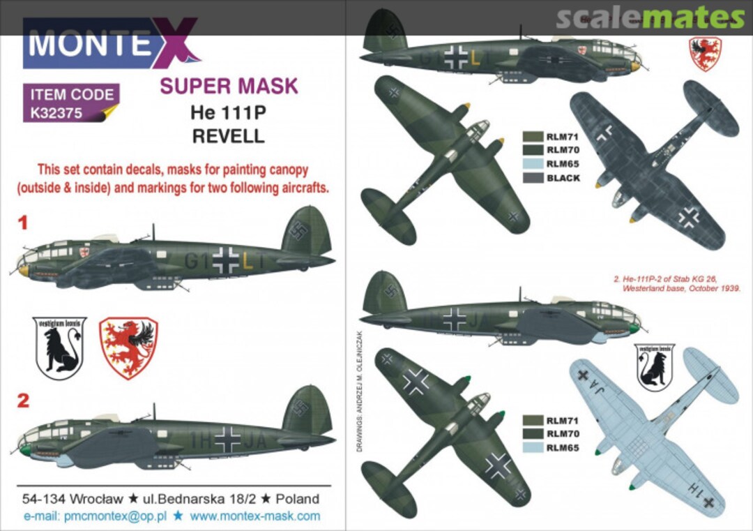 Boxart He 111P REVELL K32375 Montex