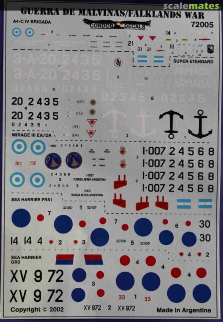 Boxart Guerra de Malvinas/ Falklands War 72005 Condor Decals